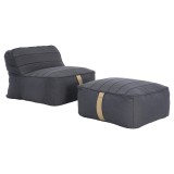 Scaun de grădină din burete cu puf, albastru gri