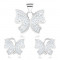 Set din argint 925 - pandantiv si cercei, fluture, zirconiu transparent