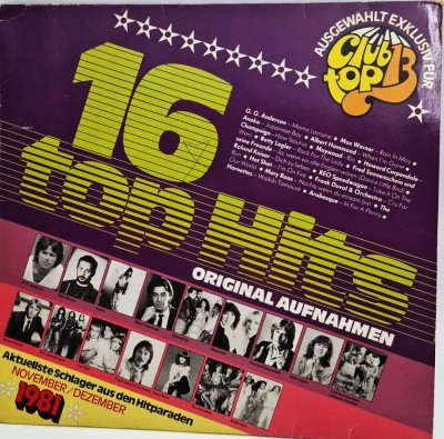 variois - 16 Top Hits nov / dez 1981 VG+ / VG+ vinil LP disc muzica pop rock Club Top 13 Germania foto