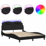 Cadru de pat, Viana, cu LED fara saltea, negru, 140x190 cm