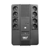 UPS TSY Power, 1000VA/600W, LED, line interactive, 8 x Schuko TSY-D-1K0-LED SafetyGuard Surveillance