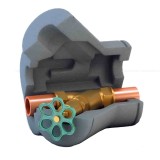 Ventilisolierung, Schr&auml;gsitzventil DN 40, Armaturen Isolierung, PE Isolierung