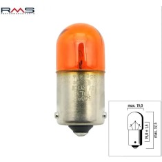 Bec semnalizare portocaliu 12V 10W RY10W BAU15S T16 (Flosser) - pini fixare decalati