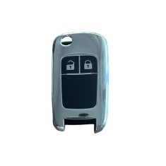 Husa Cheie Briceag Opel Astra J, Insignia, 2 Butoane, Gri cu butoane negre
