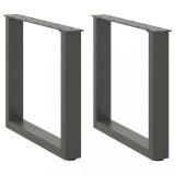 Cumpara ieftin Picioare pentru masuta de cafea in forma de U, 2 buc., antracit, 50x(42-43) cm, otel