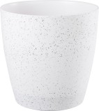 Ghiveci Strend Pro Stone alb, 35x35 cm, efect piatra, cu autoirigare