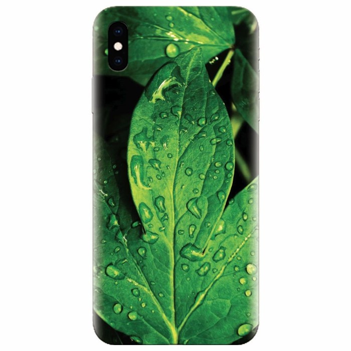 Husa silicon pentru Apple Iphone XS Max, Leaves And Dew