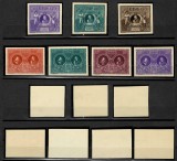 ROMANIA 1927 Cincantenarul Independentei lot 7 eseuri format mare, modele neaprobate