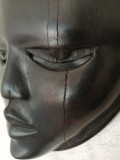 Sculptura masca vintage africana tribala lemn masiv handmade totem femeie Africa obiect decor decorativ arta