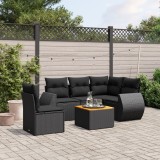 Gossi set mobilier de gradina cu perne, 6 piese, negru, poliratan