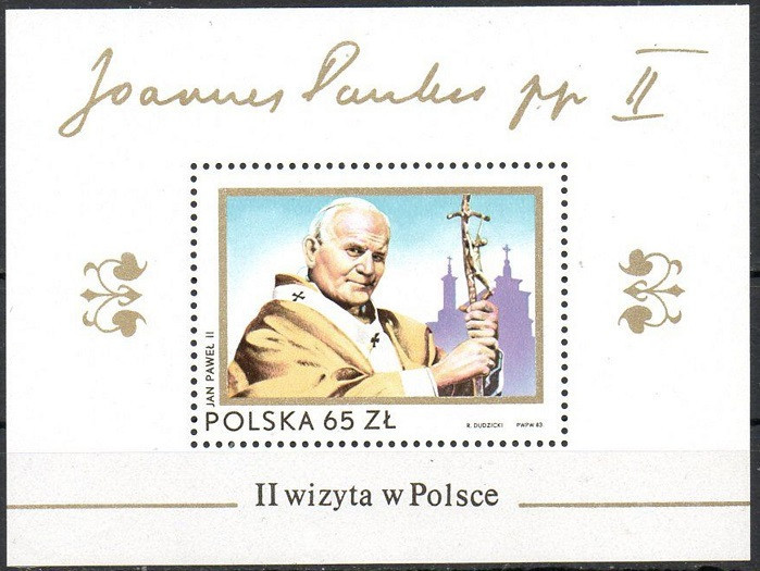 C2033 - Polonia 1983 - Papa bloc Yv.no.99 neuzat,perfecta stare