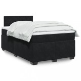 VidaXL Pat box spring cu saltea, negru, 120x200 cm, catifea 3288584