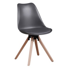 Scaun rotativ piele ecologica gri inchis Etosa 48x57.5x82.5 cm