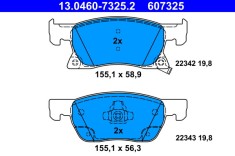 ATE 13.0460-7325.2 set placute frana,frana disc foto