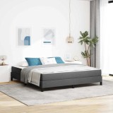 VidaXL Pat cu arcuri cu saltea Gri &icirc;nchis 180 x 200 cm țesătură