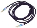 Cablu Jack 3,5mm aurit 2m mufe din ambele părţi