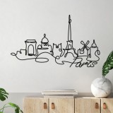 Cumpara ieftin Tablou metalic Paris Negru 120x69x1.5 cm