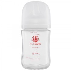 Biberon din sticla borosilicat 160 ml KidsCare cu tetina din silicon