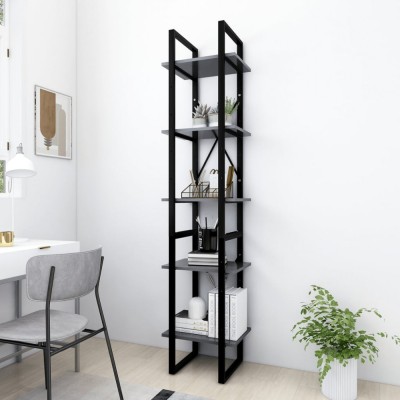 Gossi biblioteca cu 5 rafturi, alb, 40x30x175 cm, lemn prelucrat foto