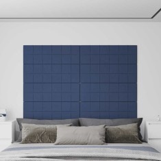 Panouri de perete 12 buc. albastru 90x30 cm textil 3,24 m&amp;sup2; foto