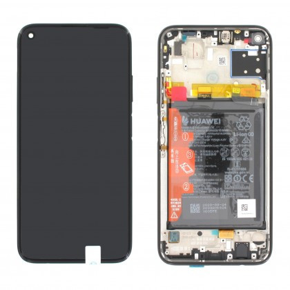 Display LCD cu Touchscreen Huawei P40 Lite, cu Acumulator Midnight Black, Service Pack