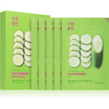Holika Holika Pure Essence Cucumber masca de celule cu efect calmant pentru piele sensibila cu tendinte de inrosire 5x20 ml