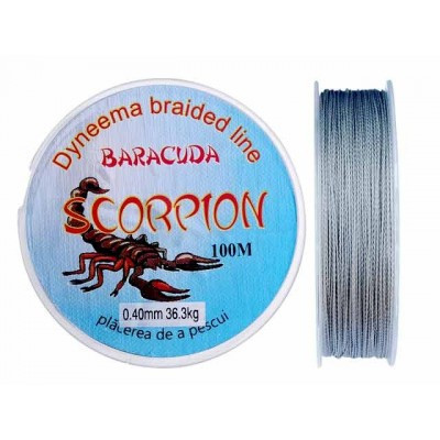Fir textil Baracuda Dyneema Scorpion 100 m, culoare gri 0.16 mm foto