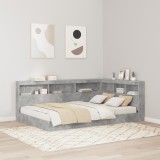 vidaXL Tăblie de depozitare cu raft Gri beton 120 cm Lemn compozit