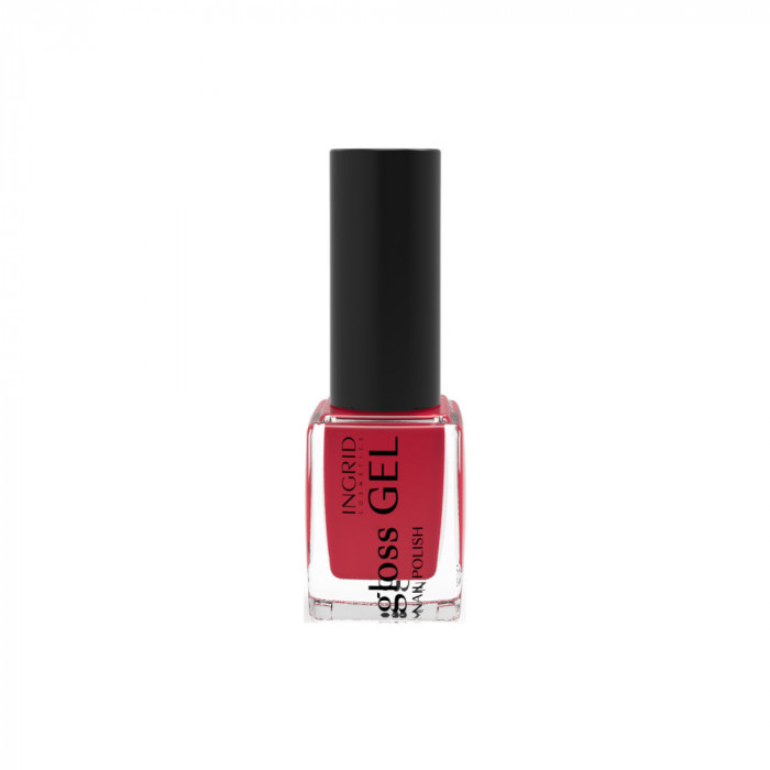 Lac de unghii Gloss Gel Ingrid Cosmetics, 580 rosu, 7 ml