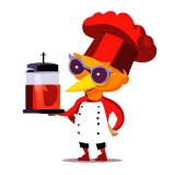 Cumpara ieftin Sticker decorativ, Chicken, Rosu, 76 cm, 8967ST, Oem