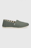 Toms espadrile Alpargata culoarea verde