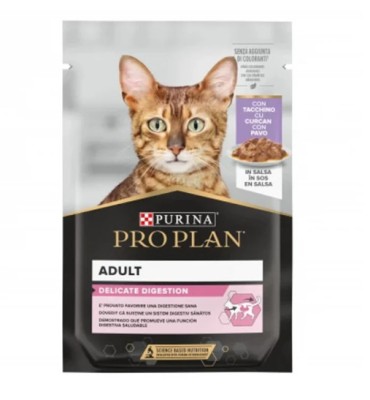 Hrana umeda pentru pisici Pro Plan Delicate Nutrisavour cu curcan in sos 85 gr foto