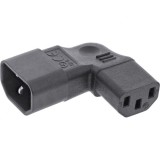 Adaptor de alimentare IEC 60320 C14 la C13 unghi 90 grade stanga/dreapta, InLine 16723E