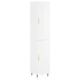 Dulap inalt, alb extralucios, 34,5x34x180 cm, lemn prelucrat