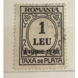 Timbre Romania Timbru Supratipar Mihai 8 iunie 1930 Taxa de Plata 1 leu