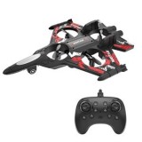 Avion drona din spuma cu telecomanda, Negru cu detalii rosii, 2.4G, CMCLASS