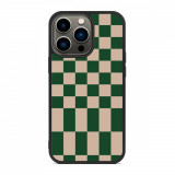 Husa iPhone 13 Pro &ndash; Skino College Tile, Verde &ndash; Bej