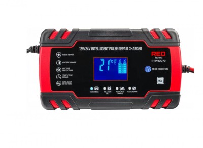 Redresor cu microprocesor, 12 V / 24 V, 8A, Red Technic RTPM0079 foto