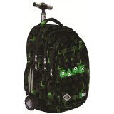 Ghiozdan Troler ST.Right, colectia Green Game, TB01, roti silicon, 44x32x25 cm