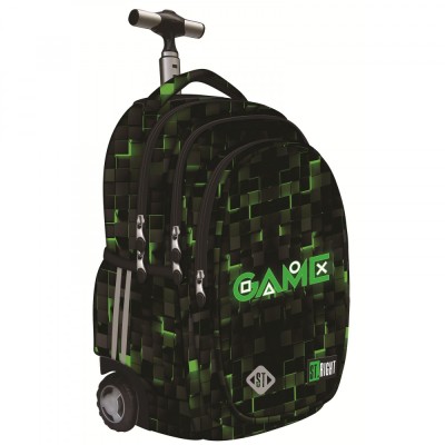 Ghiozdan Troler ST.Right, colectia Green Game, TB01, roti silicon, 44x32x25 cm foto