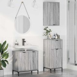 Cumpara ieftin Set de mobilier pentru baie 3 buc. Gri Sonoma