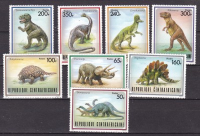 Africa Centrala 1988 fauna animale preistorice MI 1312-1319 MNH ww80 foto
