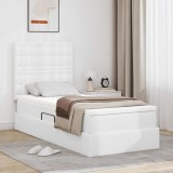 Cumpara ieftin Pat cu storage Alb pur 90 x 200 cm Piele artificiala