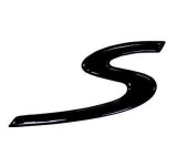 Emblema S spate portbagaj Porsche, culoare negru