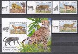 Angola 2018 - Faună - Feline mari, Serie cu Tapsuri + Colita, MNH