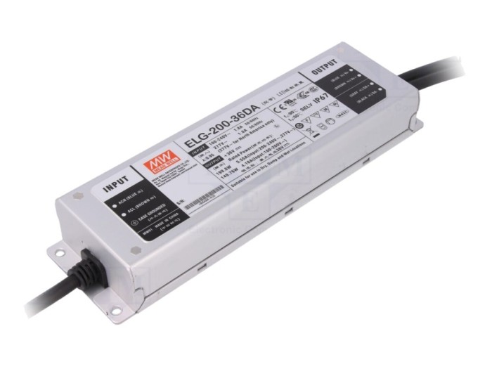 Alimentator LED DALI 200W 36V IP67