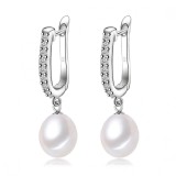 Cumpara ieftin Cercei argint 925, JW1110, model elegant cu perla alba, placati cu rodiu