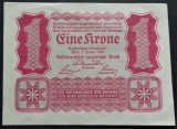 Bancnota istorica 1 COROANA/ KRONE - AUSTRIA, anul 1922 *cod 388 = A.UNC unifata