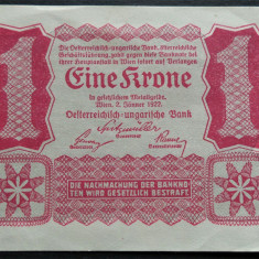 Bancnota istorica 1 COROANA/ KRONE - AUSTRIA, anul 1922 *cod 388 = A.UNC unifata