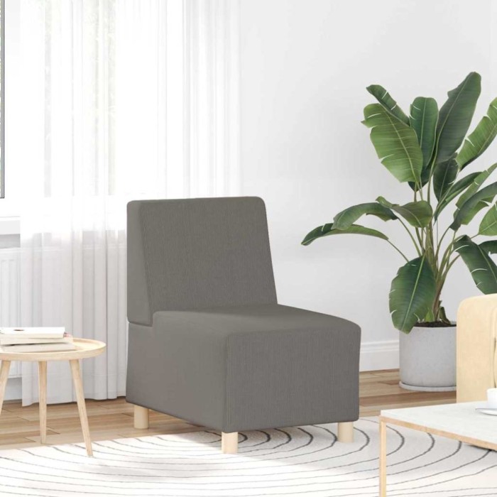 vidaXL Unitate Sofa Modulară Fără Brațe Gri deschis 55 x 74 x 82 cm